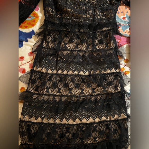Anthropologie Black Lace Midi Dress - Picture 5 of 6